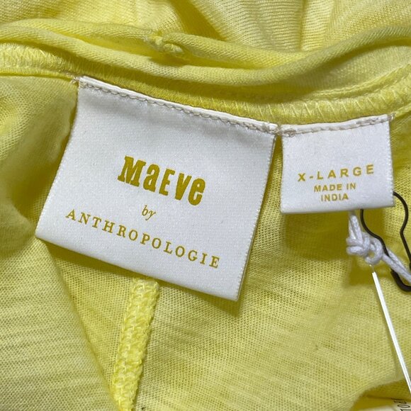 New Maeve Slouchy T-Shirt Butter Yellow Burnout XL Extra Large V-Neck - Picture 4 of 7